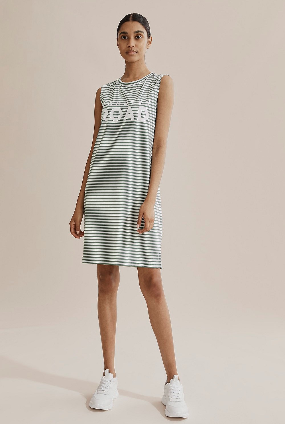 Verified Australian Cotton Stripe Modern Logo Tank Dress