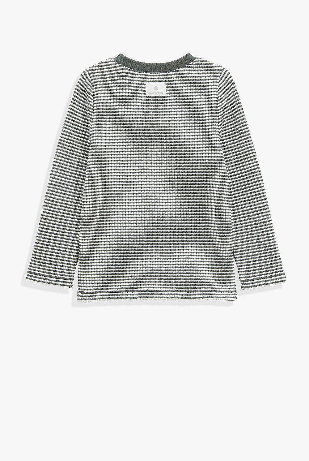 Organically Grown Cotton Stripe Waffle Henley