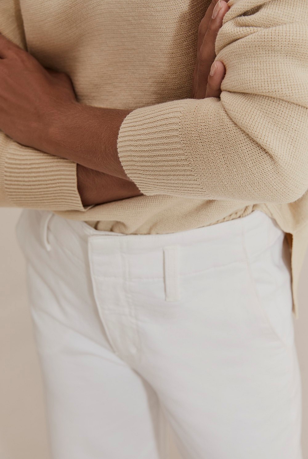 Cotton Linen V-Neck Knit