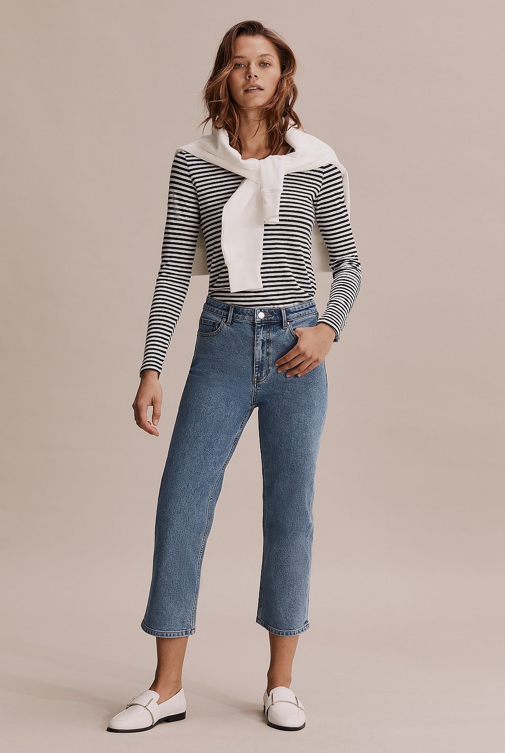 Long Sleeve Stripe Linen T-Shirt