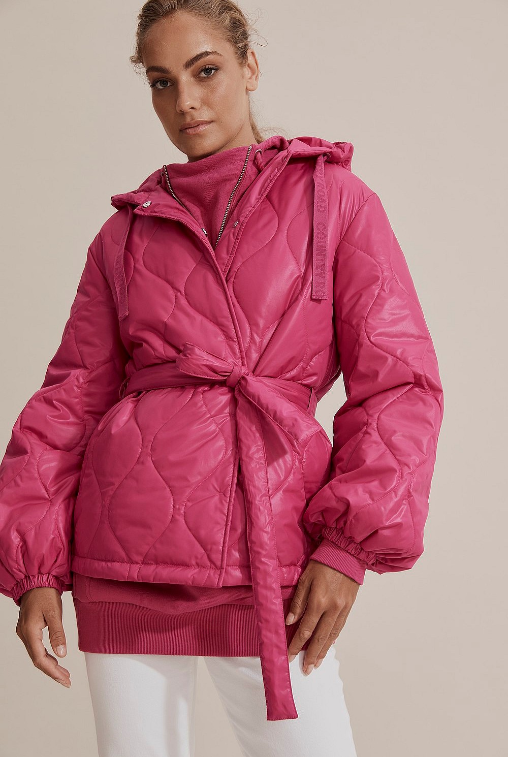 Recycled Polyester Puff Sleeve Spray Jacket