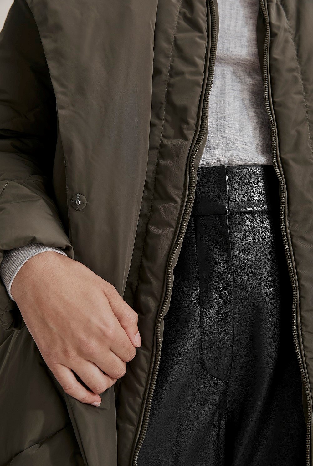 Polyester Wrap Longline Puffer