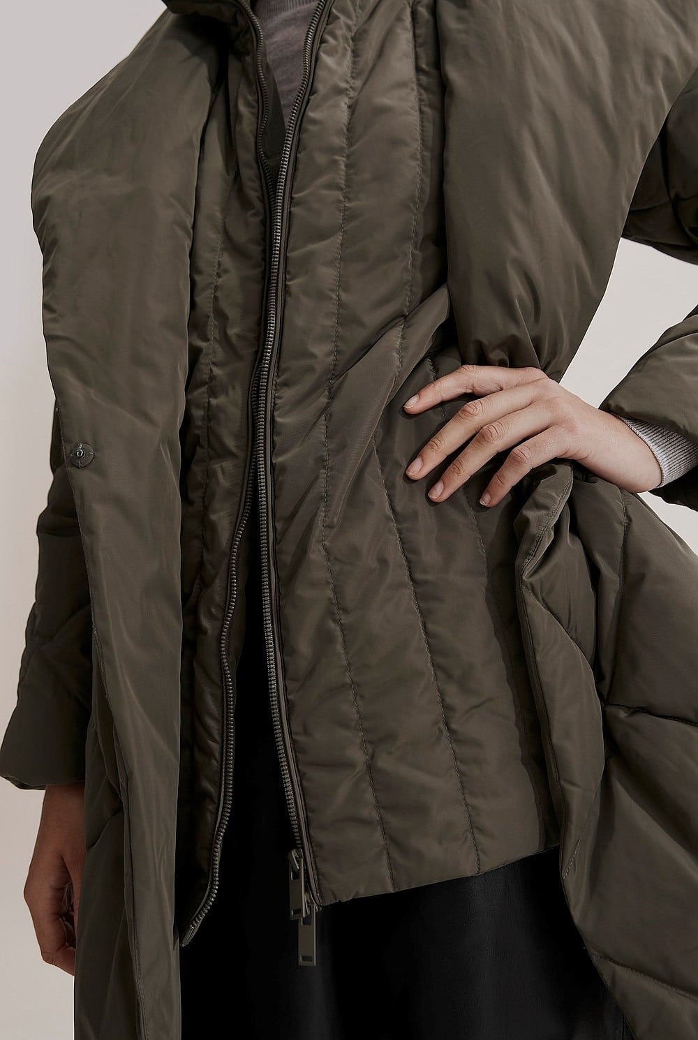 Polyester Wrap Longline Puffer
