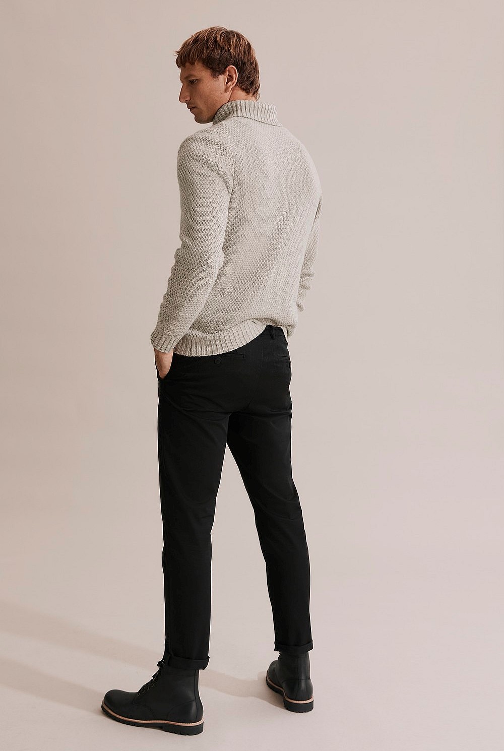 Cable Roll Neck Knit