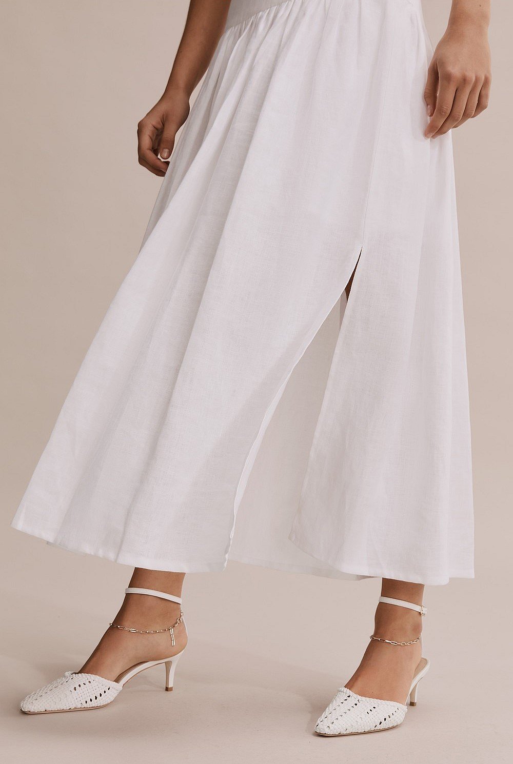 Organically Grown French Linen Basque Maxi Skirt