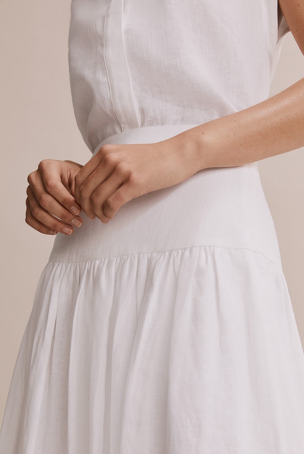 Organically Grown French Linen Basque Maxi Skirt