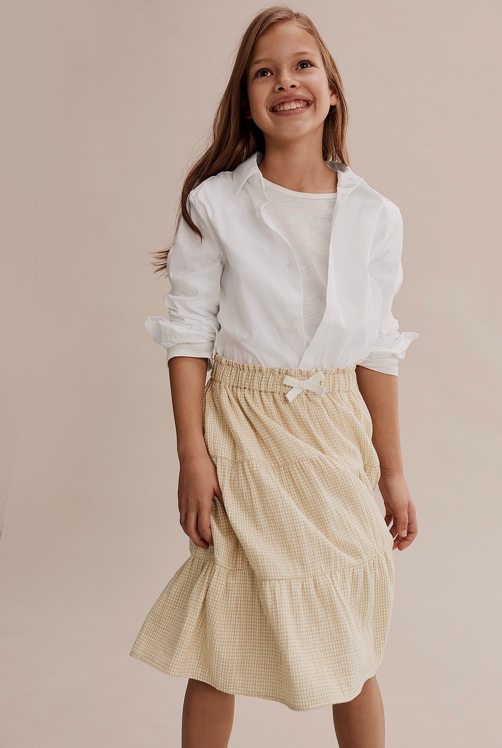 Midi Gingham Skirt