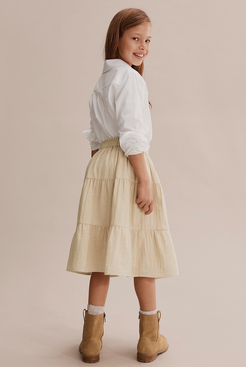 Midi Gingham Skirt
