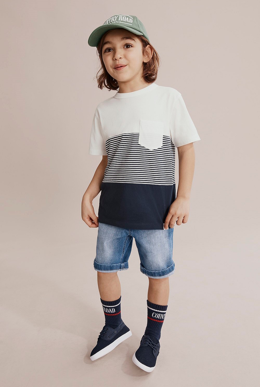 Cotton Block Stripe T-Shirt