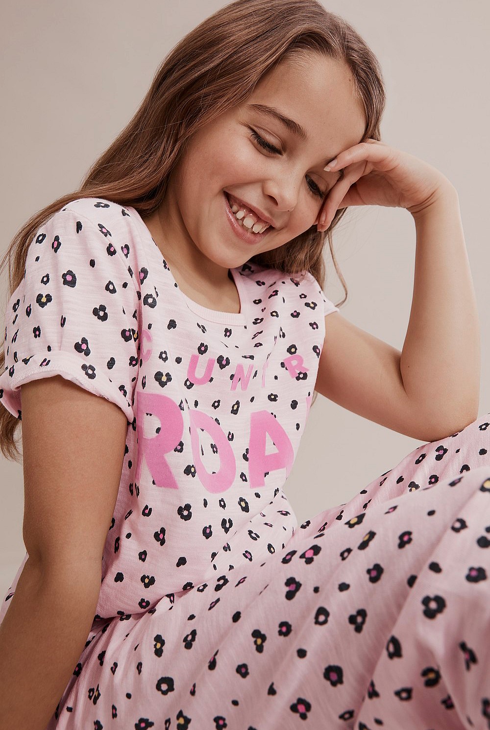 Organically Grown Cotton Logo Multi Leopard Pyjama Set