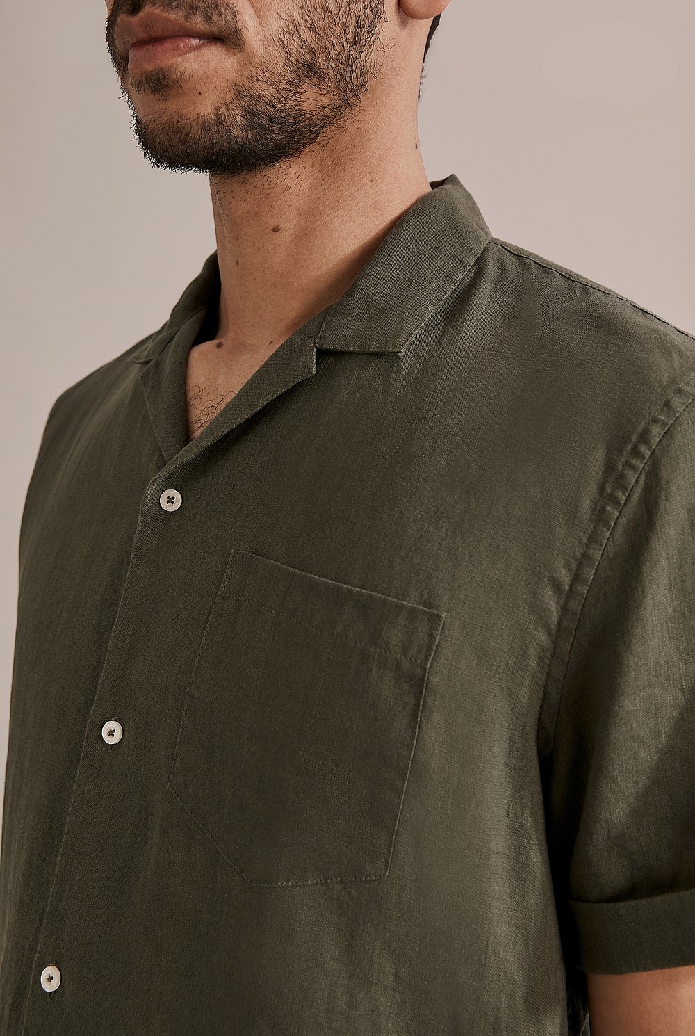 Regular Fit Revere Organically Grown Linen Shirt