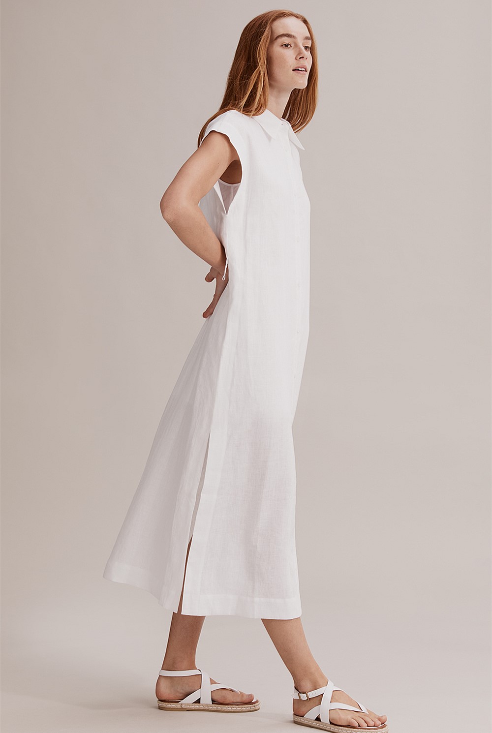 Linen Maxi Shirt Dress