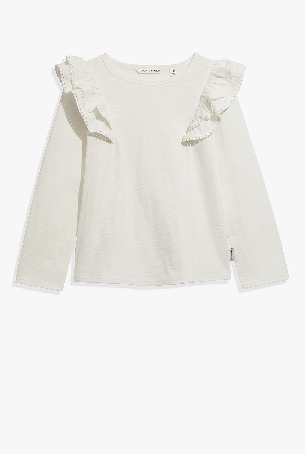 Cotton Slub Frill T-Shirt
