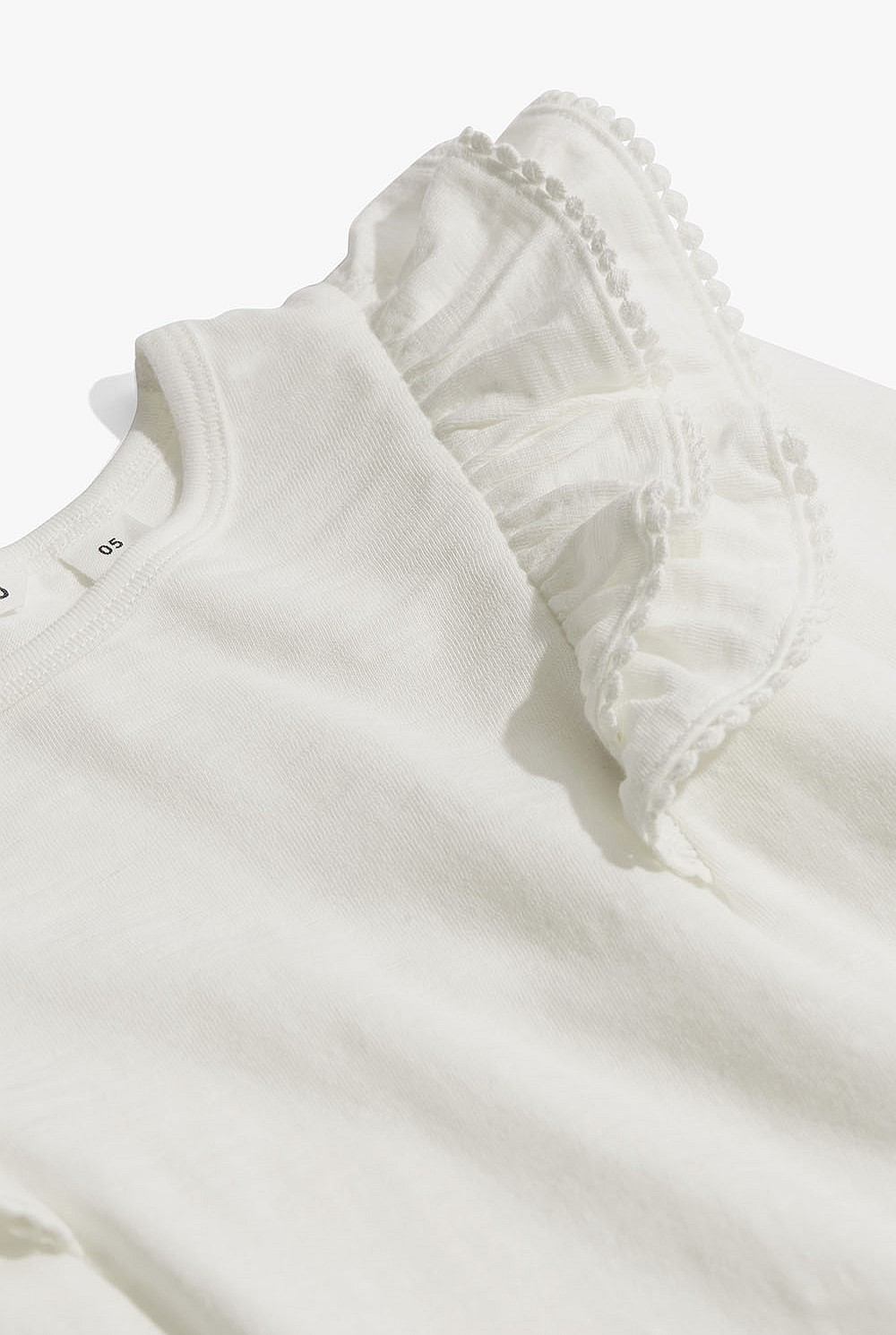 Cotton Slub Frill T-Shirt