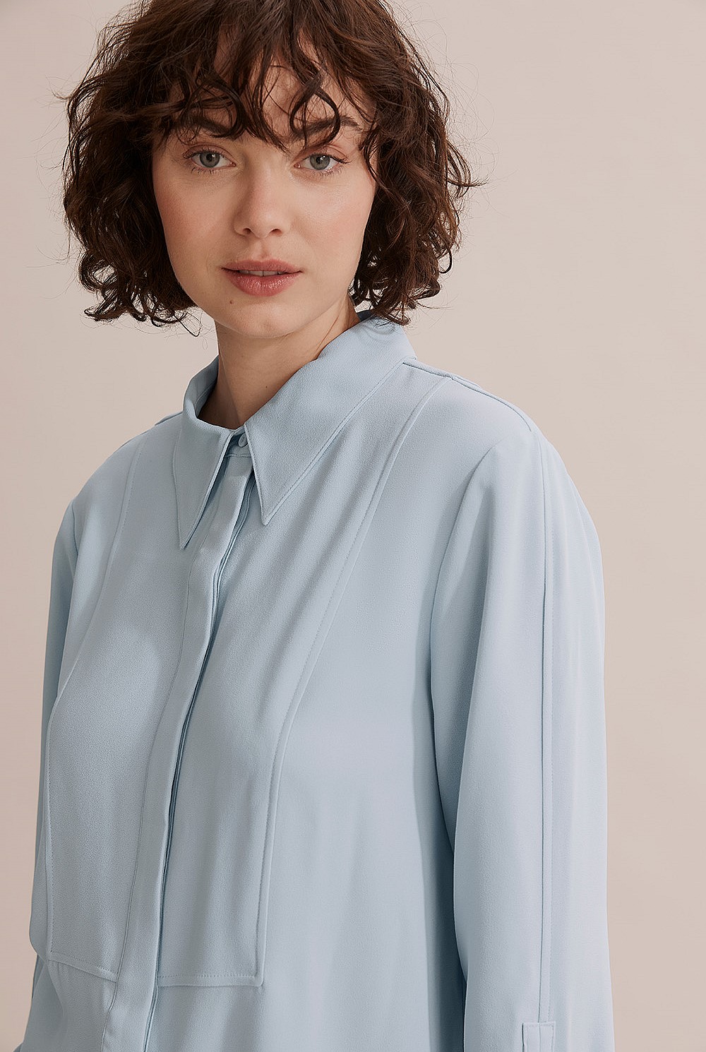 Longline Crepe Shirt