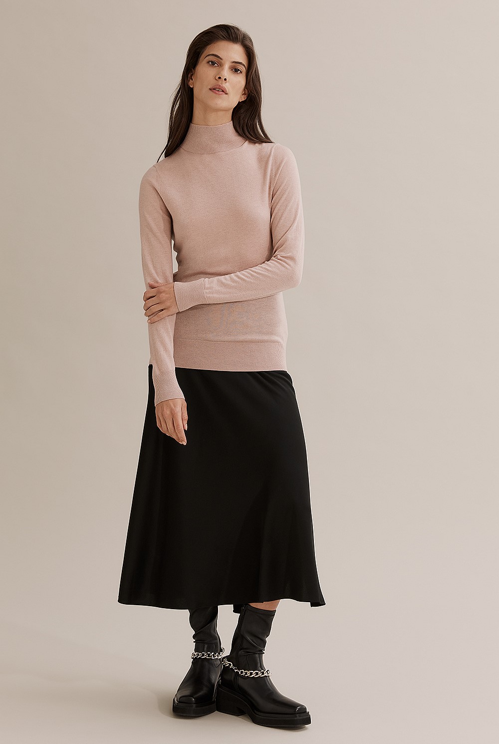 Merino Wool Silk Long Sleeve Knit