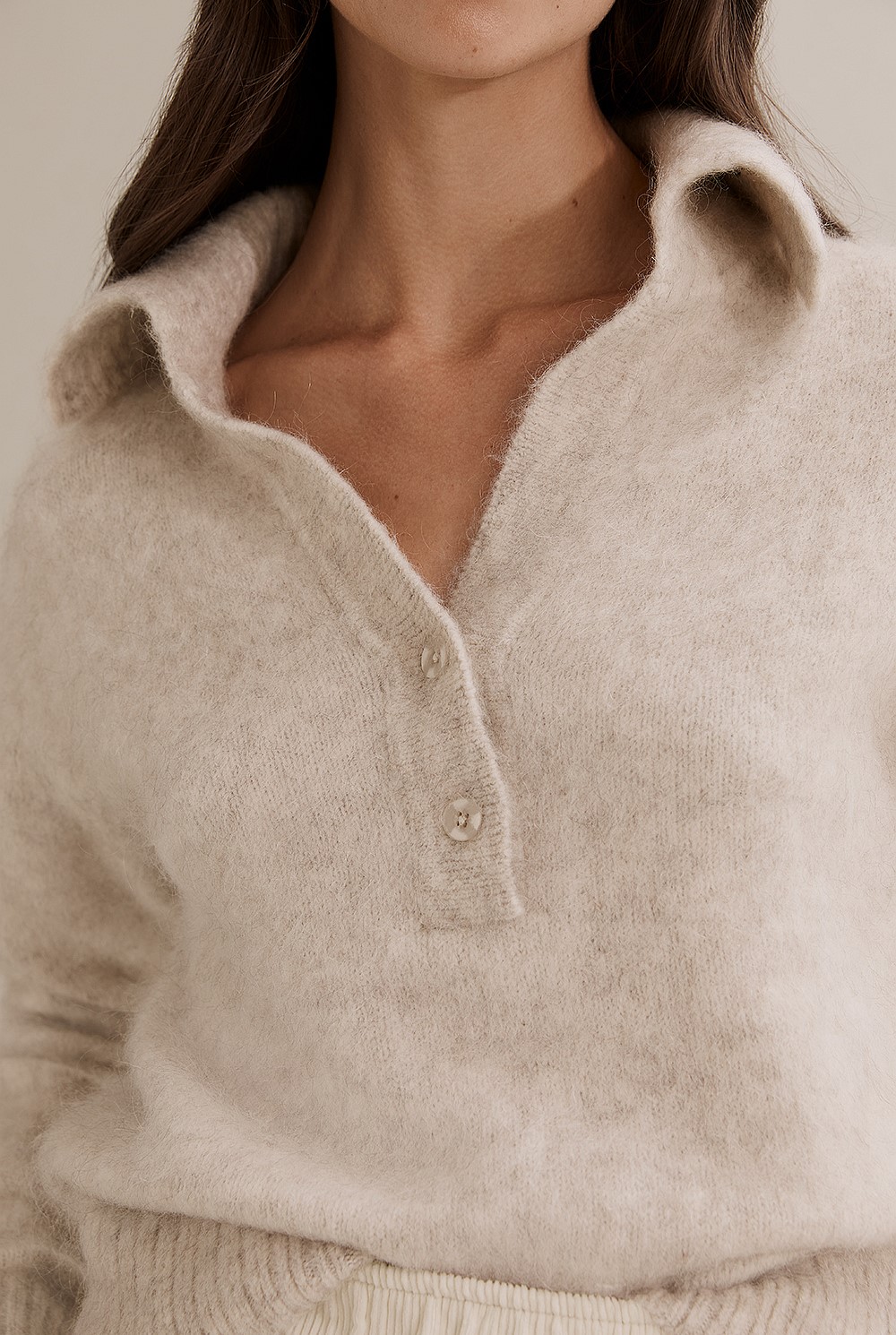 Collared Fluffy Knit