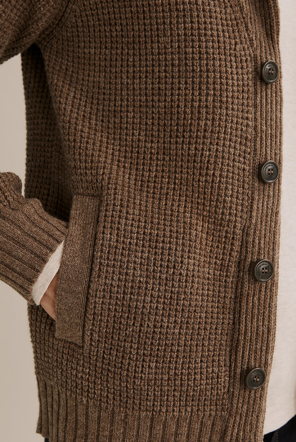 Australian Lambswool Waffle Shawl Cardigan