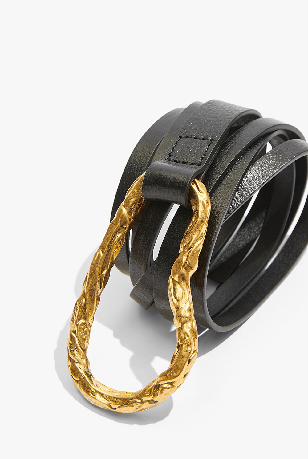 Textured Buckle Tie Belt