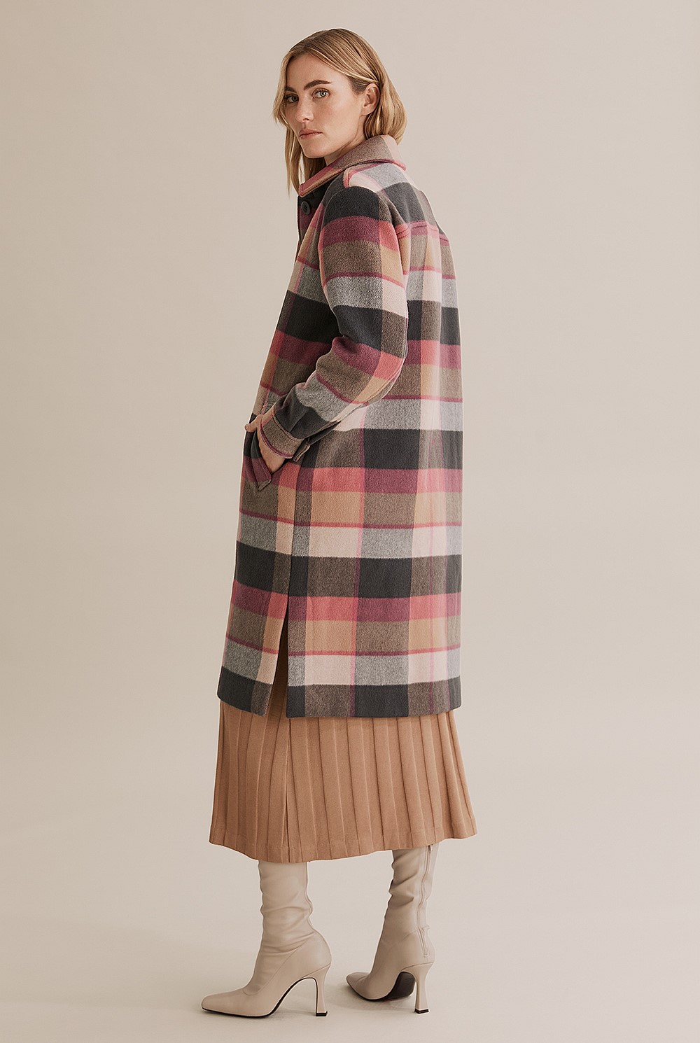 Longline Check Coat