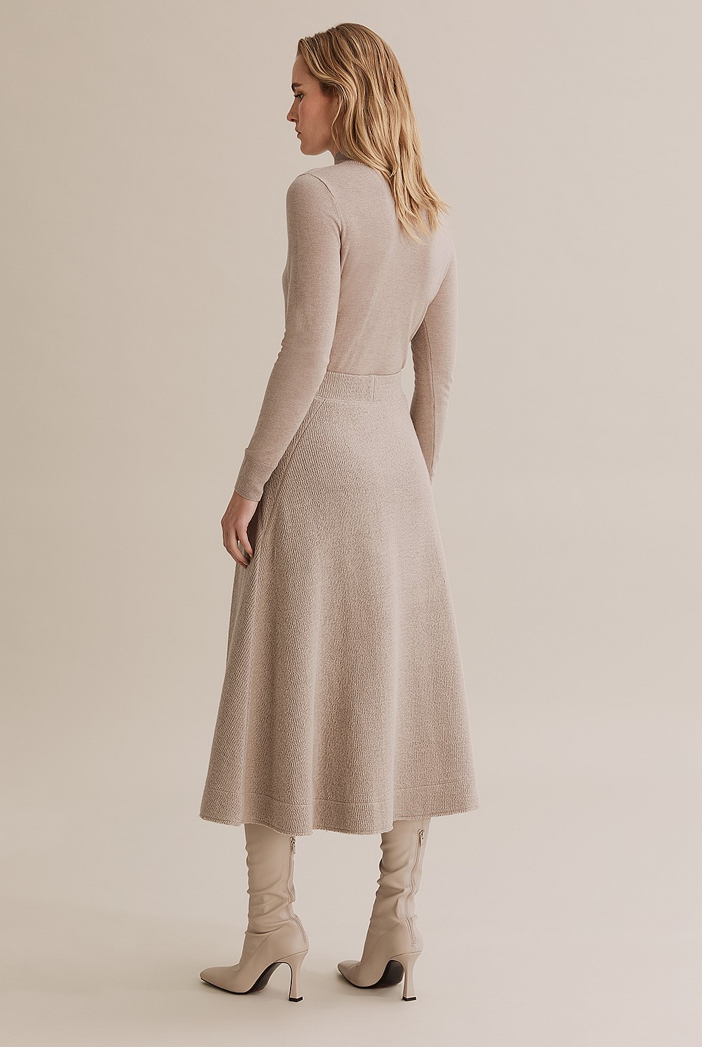 Textured Pull On Skirt