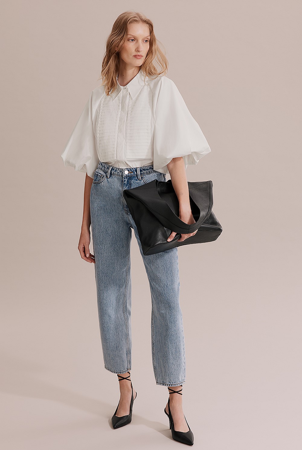 Poplin Blouson Blouse