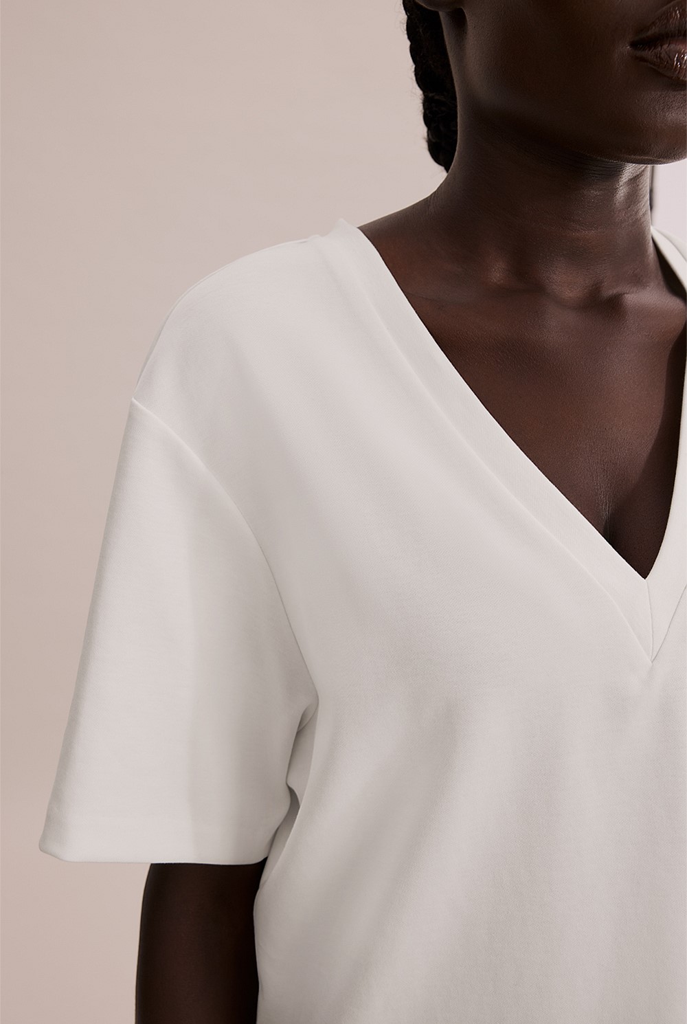 Longline Deep V-Neck T-Shirt