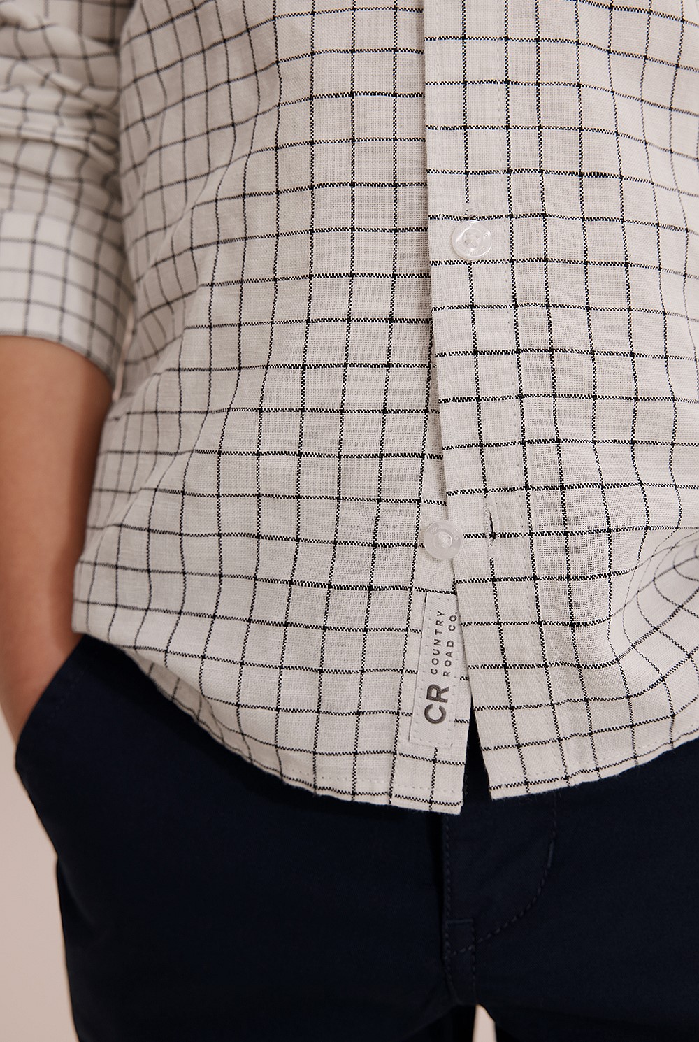 Long Sleeve Windowpane Shirt