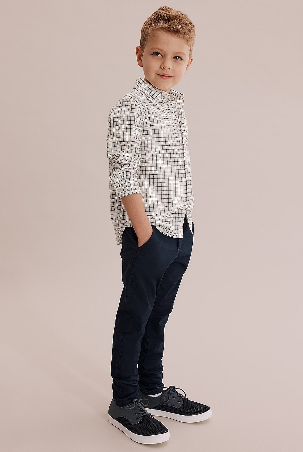 Long Sleeve Windowpane Shirt