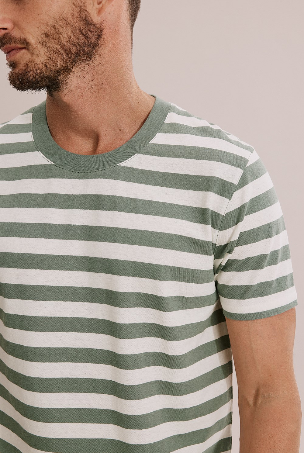 Cotton Linen Stripe T-Shirt