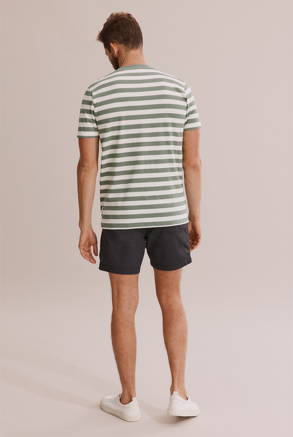 Cotton Linen Stripe T-Shirt