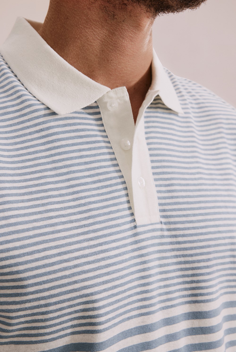 Stripe Cotton Linen Polo