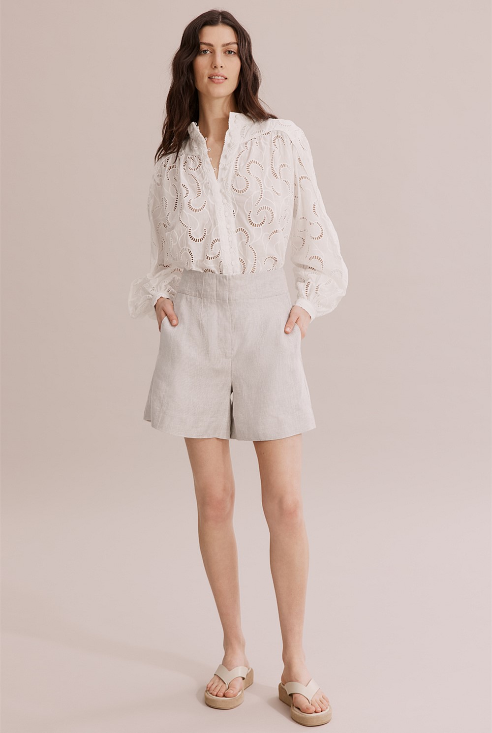 Linen Wide Leg Short