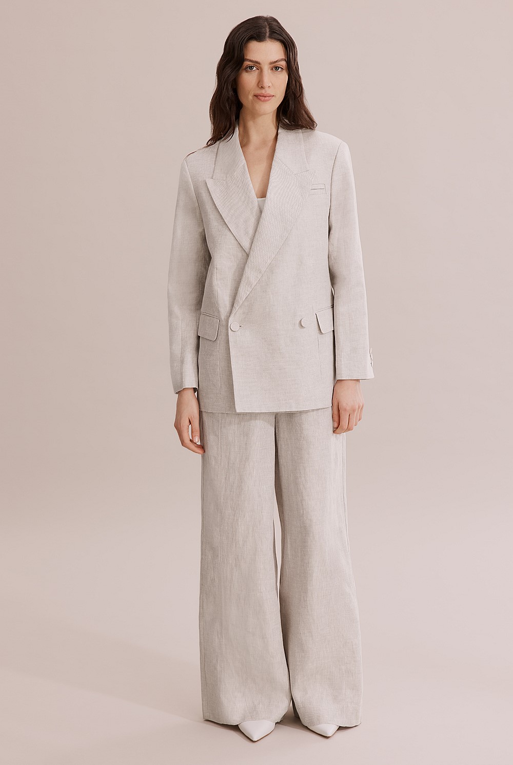 Linen Double Breasted Blazer