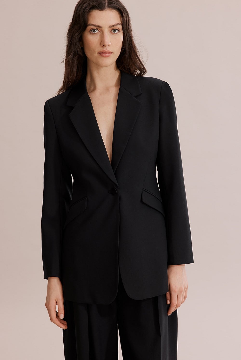 Cinched Single-Breasted Blazer