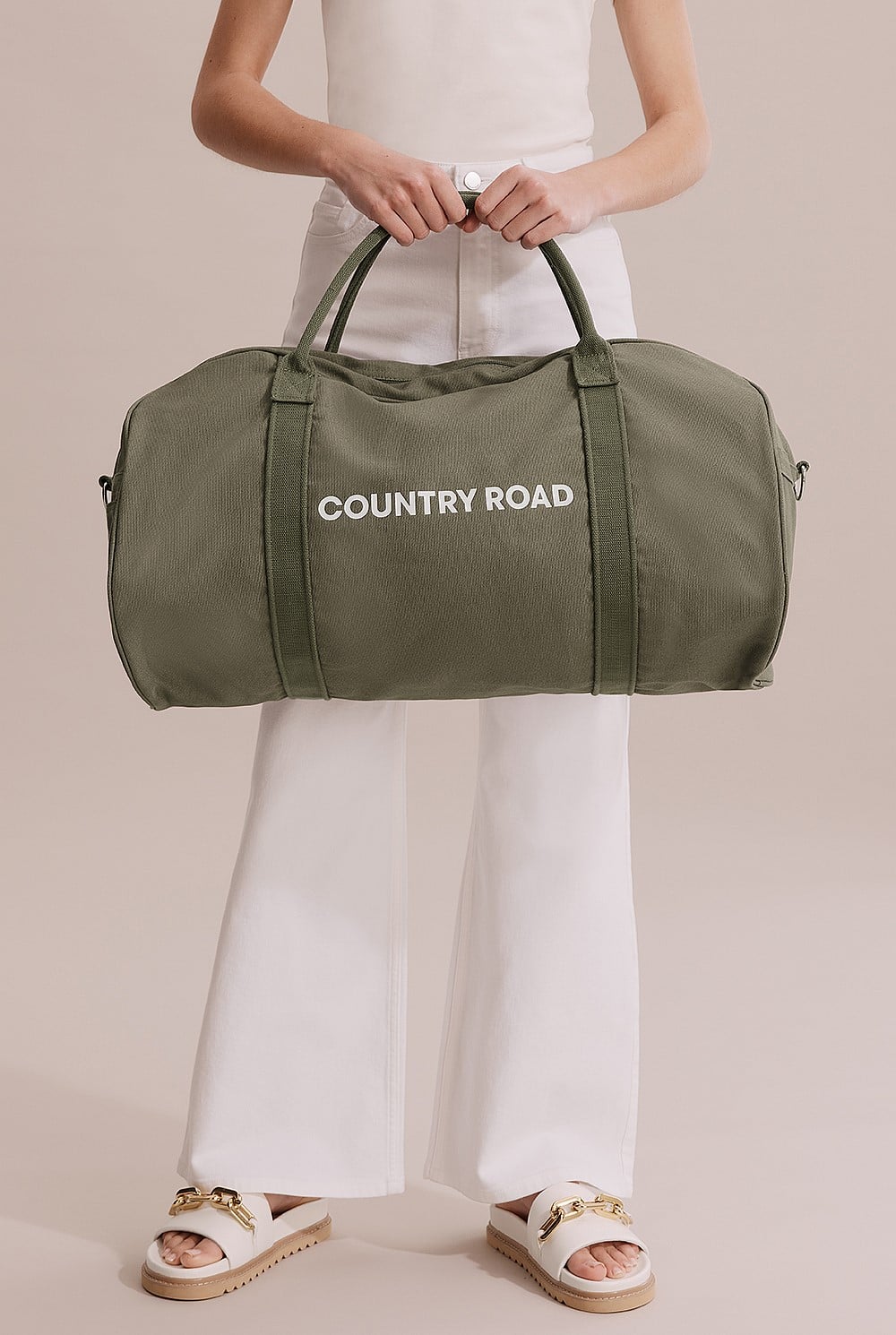 Cotton Zip Canvas Logo Tote