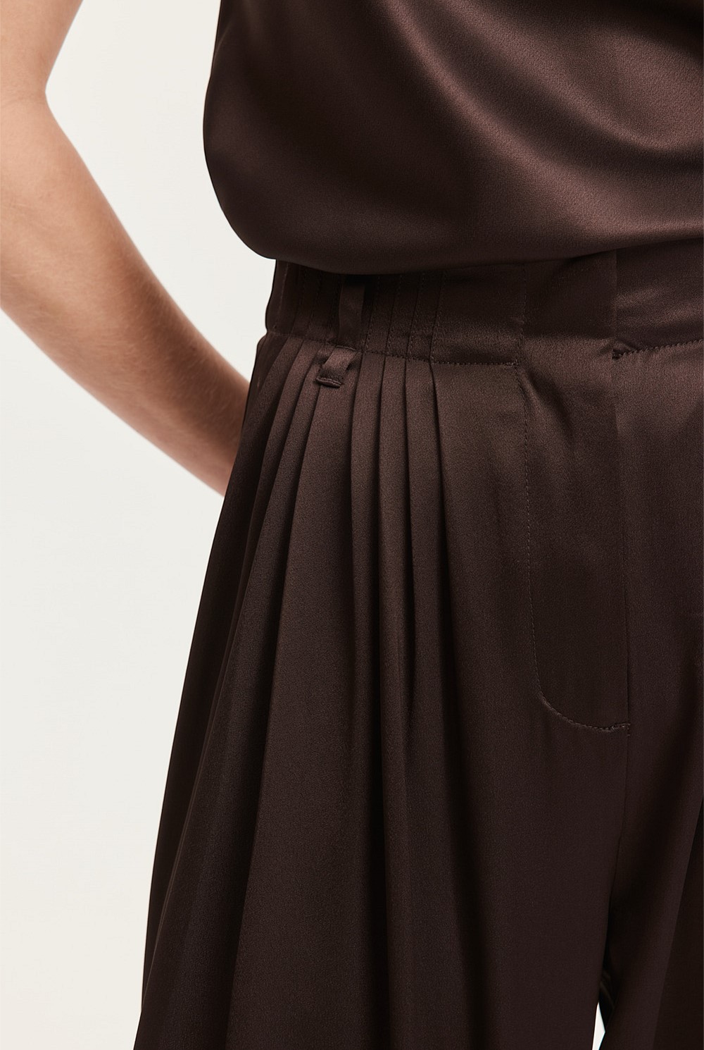 Satin Pleat Pant