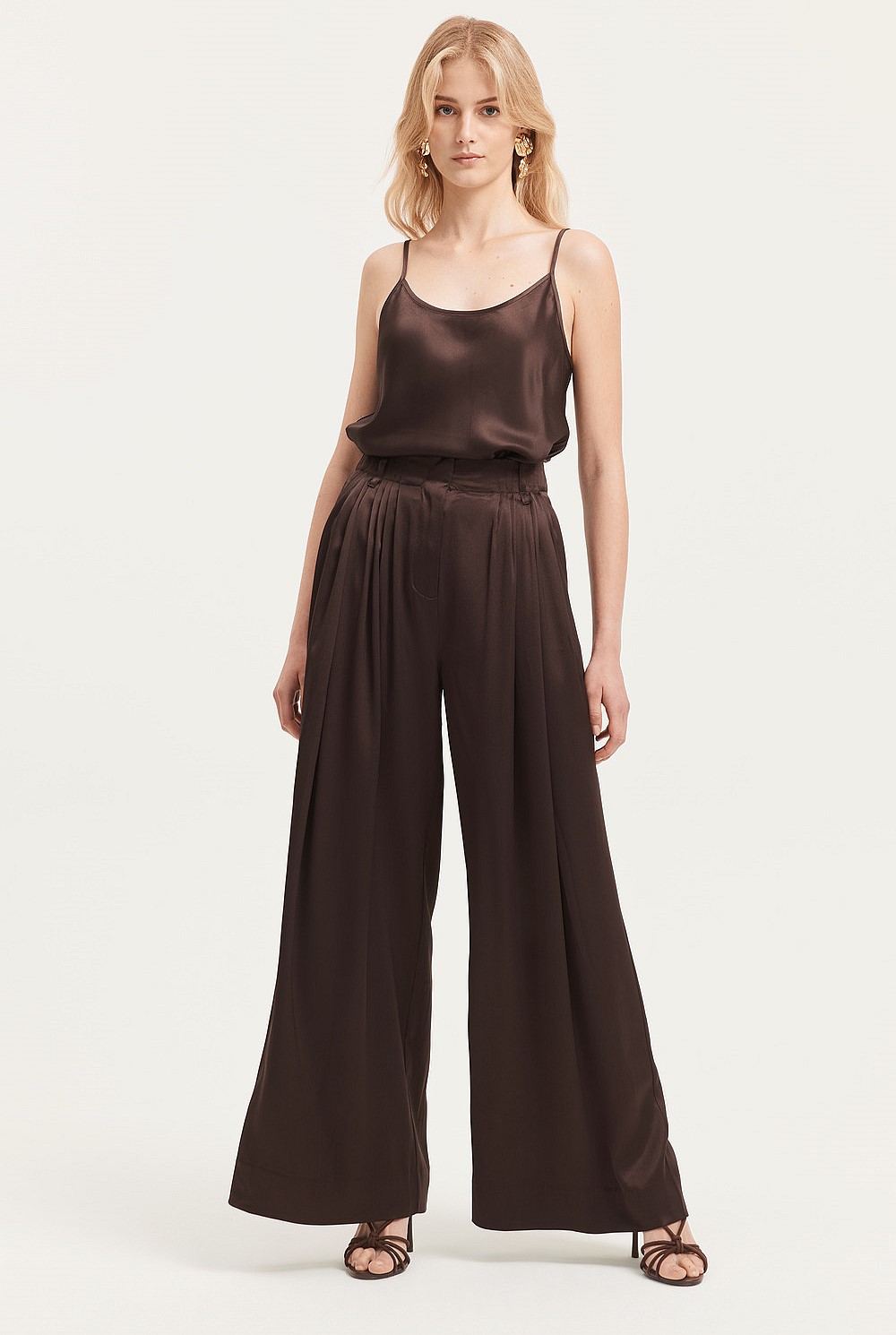 Satin Pleat Pant