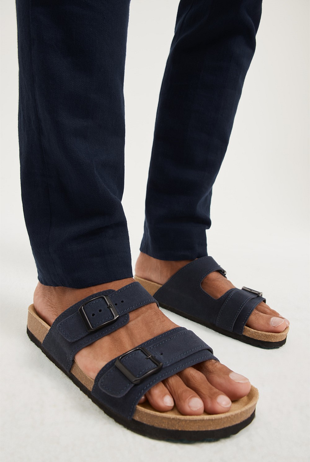 Suede Cork Slide