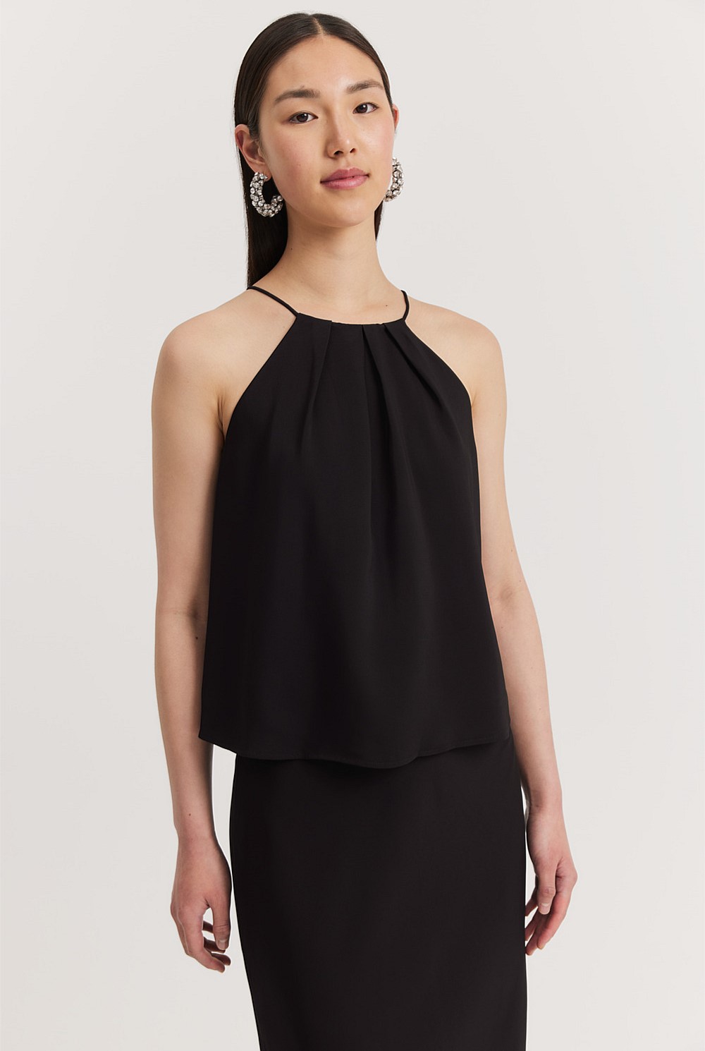 Tuck Detail Halter Top