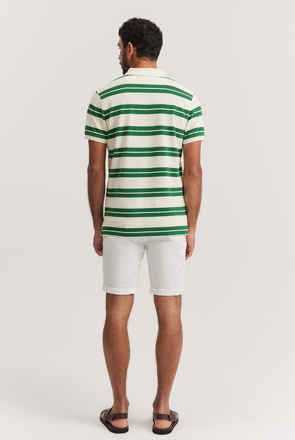 Australian Cotton Wide Stripe Pique Polo