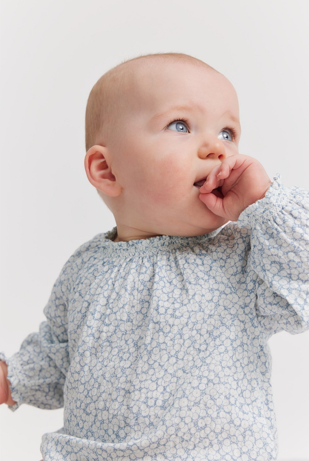 Cotton Ditsy Floral Long Sleeve Bodysuit