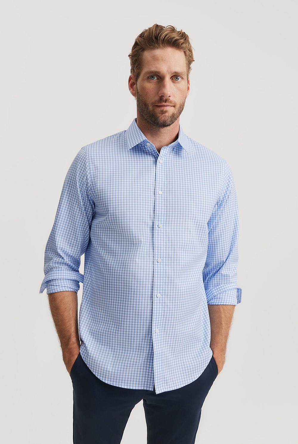 Regular Fit Gingham Travel Shirt