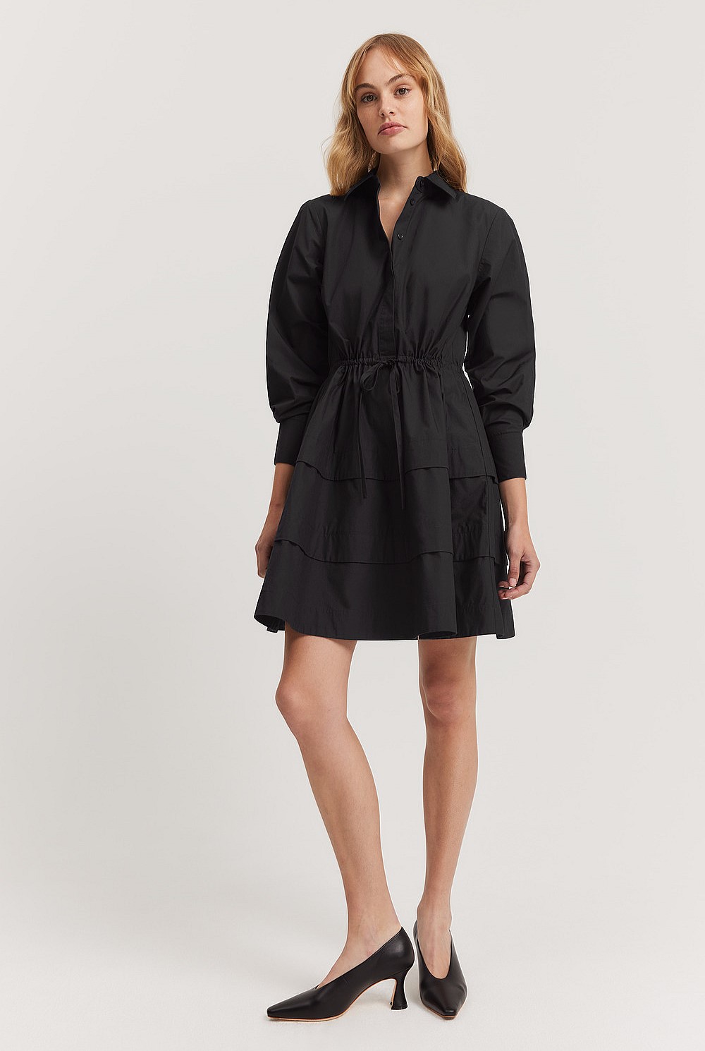 Tiered Shirt Dress