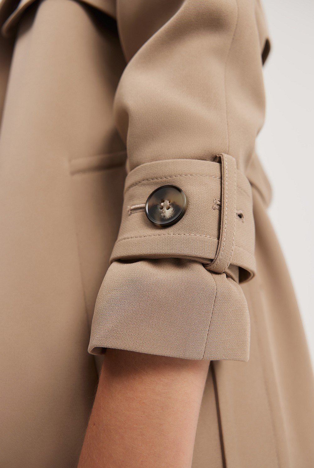 Button Detail Trench Coat