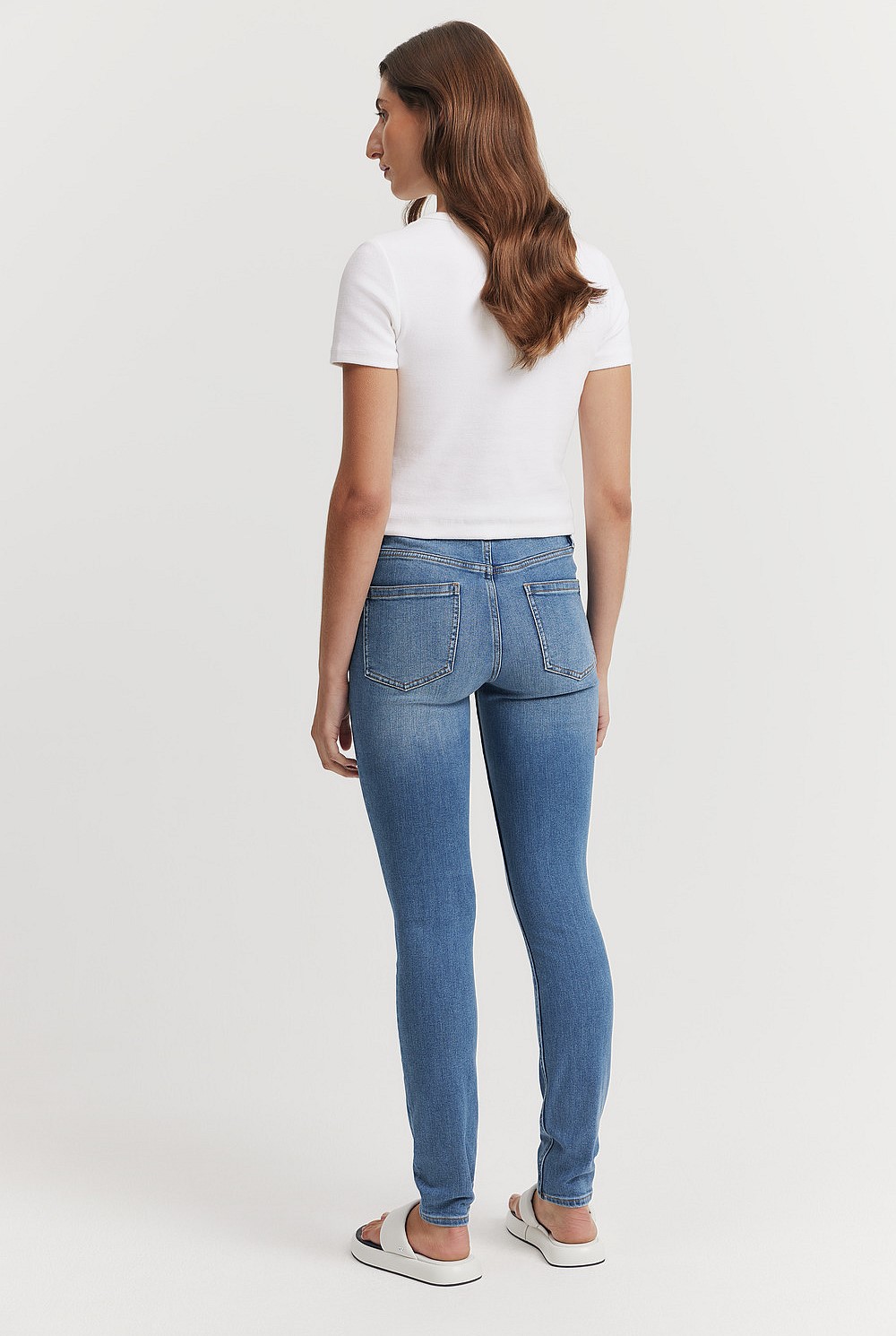 Australian Cotton Blend Mid Rise Skinny Leg Jean