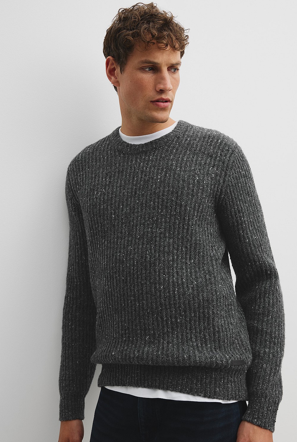 Merino Nep Crew Knit