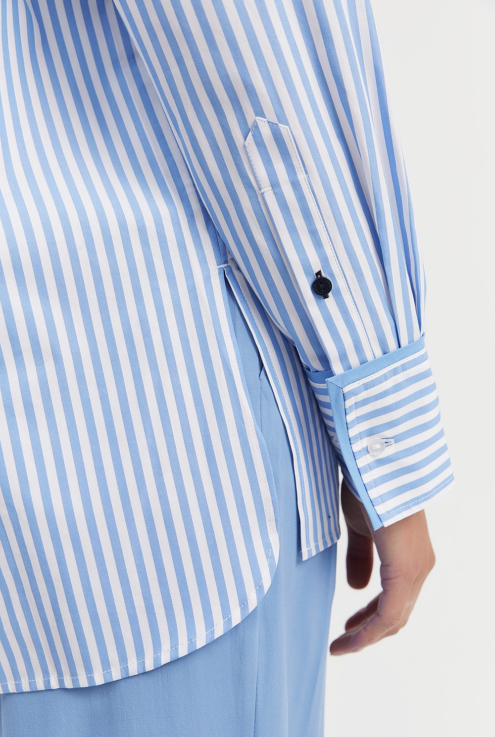 Australian Cotton Poplin Relaxed Stripe Shirt