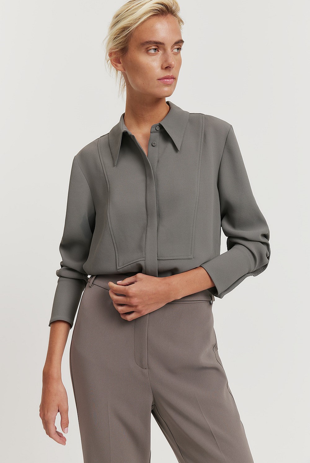 Longline Crepe Shirt
