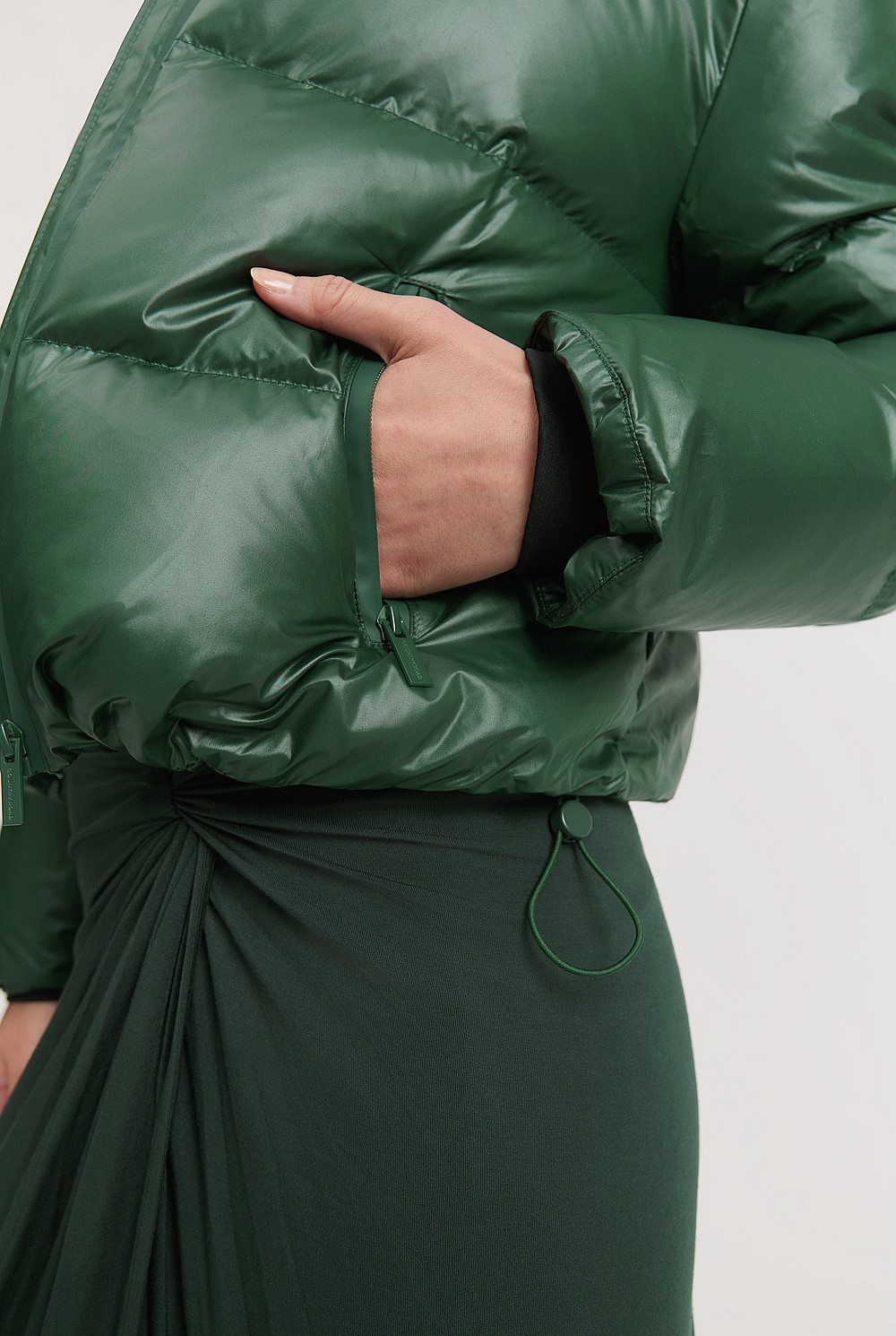 Recycled Polyester Zip Detail Puffer Jacket